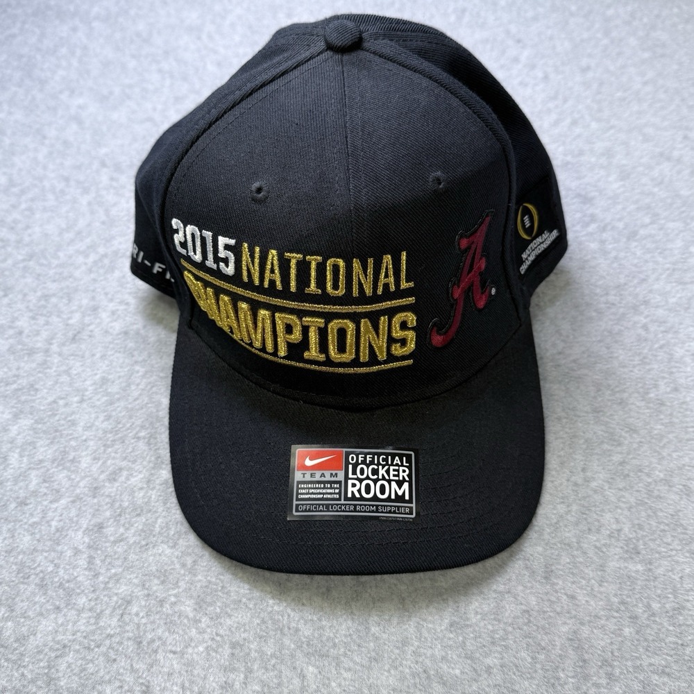 Alabama 2015 National Championship Nike Snapback Black NCAA Adjustable Hat Cap‎